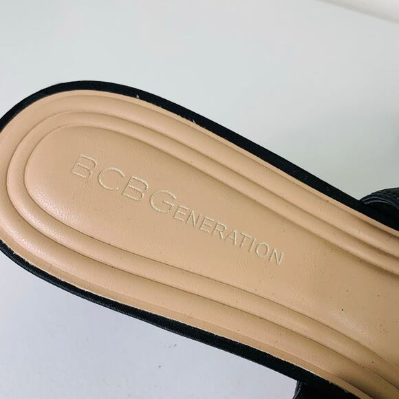 BCBGeneration Size 9.5 Donna Rhinestone Bow Satin Slingback Kitten Heel - Picture 11 of 12